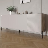 Комод в гостиную на черных металлических ножках LION Грей 204x38x76,5 см Кашемир/Кашемир (LION-042633)