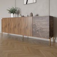 Комод на золотых металлических ножках LION Грей 204x38x76,5 см Дуб Ливорно/Дерево (LION-042663)