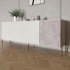 Комод на золотих металевих ніжках LION Грей 204x38x76,5 см Бетон Style/Камінь 
