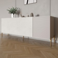 Комод на золотих металевих ніжках LION Грей 204x38x76,5 см Бетон Style/Кашемір 