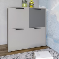 Тумба чотиридверна LION Краш 82x43x86 см Кашемір/Антрацит 