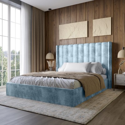 Двуспальная кровать с подъемным механизмом LION Нино 180x200 см SILK 501 Небесно-голубой (LION-045033)