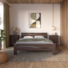 Двуспальная кровать Mebigrand Неаполь Венге 160х200 см (MBG-2183)