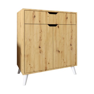 Комод у вітальні з білими ніжками М-ЗОН Борн 750 Дуб Артизан