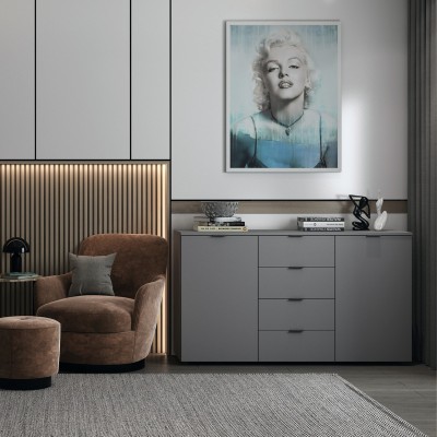 Комод в спальню Doros Рон 5 140х38х81 см Графит (DRS-011301)