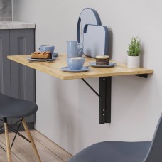 Обідній стіл-трансформер Ніка настінний Ferrum-decor 420x900x500 Чорний метал ДСП Дуб Артизан 16 мм (FRD-105169)