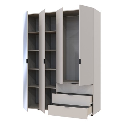 Комплект шаф для одягу Doros Гелар (2 шт.) 155х49,5х203,4 см Дзеркало/Кашемір Комплект шаф для одягу Doros Гелар (2 шт.) 155х49,5х203,4 см Дзеркало/Кашемір