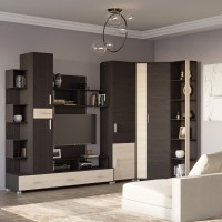 Стінка Еверест Бриз/Пенал 15/Кутовий шафа ШКУ-14/Пенал 18 венге/дуб молочний