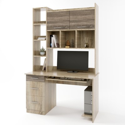 Комп'ютерний стіл з полицями Еверест Школяр-6 сонома/трюфель (EVR-2150)