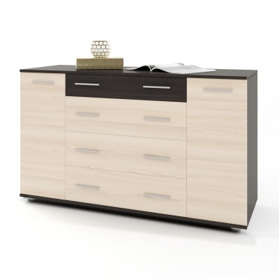 Комод для речей К-4 Еверест 130х38х73 венге темний/дуб молочний Комод для речей К-4 Еверест 130х38х73 венге темний/дуб молочний