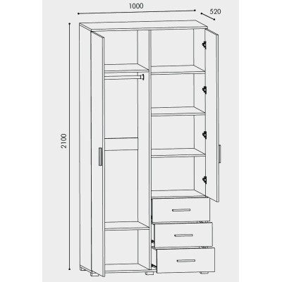Шафа пряма з дзеркалом та ящиками Еверест Бриз ШП-4 німфея альба (білий) (EVR-2481) Шафа пряма з дзеркалом та ящиками Еверест Бриз ШП-4 німфея альба (білий) (EVR-2481)