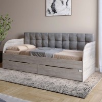 Дитяче односпальне ліжко LION Л-7 з шухлядами та ламелями 90x200 см Лілі-95 Шварцвальд