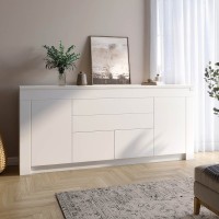 Великий комод LION Ларрі-2 Нiмфея альба (білий)/Бетон Style