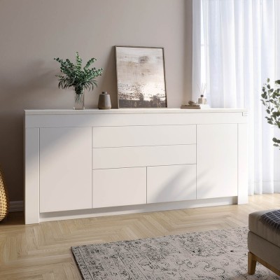 Великий комод LION Ларрі-2 Нiмфея альба (білий)/Бетон Style