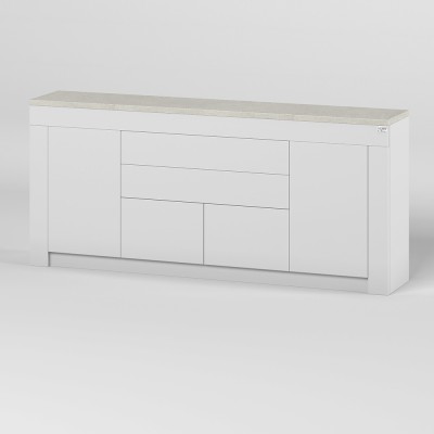 Великий комод LION Ларрі-2 Нiмфея альба (білий)/Бетон Style