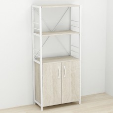 Этажерка 3/60 Ferrum-decor Серии Конект с тумбой 144x60x28 Белый ДСП Сонома (FRD-104452)
