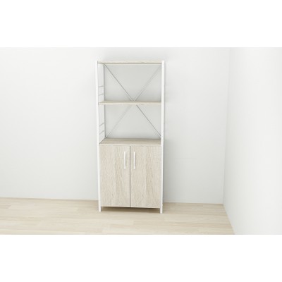 Етажерка 3/60 Ferrum-decor Серії Конект із тумбою 144x60x28 Білий ДСП Сонома (FRD-104452) Етажерка 3/60 Ferrum-decor Серії Конект із тумбою 144x60x28 Білий ДСП Сонома (FRD-104452)