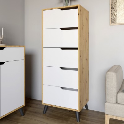 Комплект меблів для вітальні 5 предметів з чорними ніжками М-ЗОН Борн Дуб Артизан/Німфея Альба  