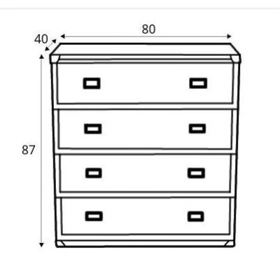 Комод в спальню ВМК  Індіана JKOM4S/80 Дуб шутер 