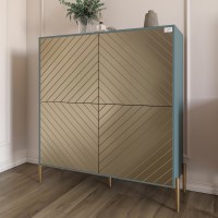 Комод-пенал із золотими металевими ніжками LION Амарант 114х40х126,5 см Граніт сірий/Перламутровий металік RAL-7048 1140х400х1265 мм 