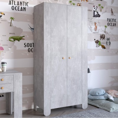 Шафа розстібна дводверна в дитячу кімнату 900х450х1900 LION Інді Бетон 