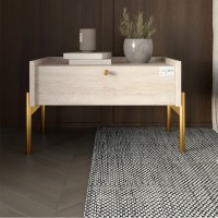 Тумба прикроватная LION Wood с одним ящиком Самоа Дымчатый (золотые ножки) (LION-041330)