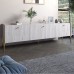 Тумба під телевізор на 3 шухляди LION Wood з золотими ніжками 180x40x50 см Самоа Дімчастий - фото 1
