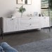 Тумба под телевизор с ящиками LION Wood с черными ножками 180х50х40 см Самоа Дымчатый (LION-043134) - фото 1