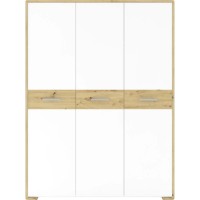 Шкаф распашной в спальню Гербор Бука SZF3D 220 Нимфея альба/Дуб артизан 