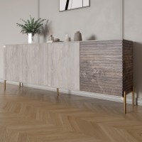 Комод на золотих металевих ніжках LION Грей 204x38x76,5 см Шварцвальд/Дерево 