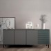 Комод у вітальню на чорних металевих ніжках LION Грей 204x38x76,5 см Самоа Димчастий/Кашемір - фото 6