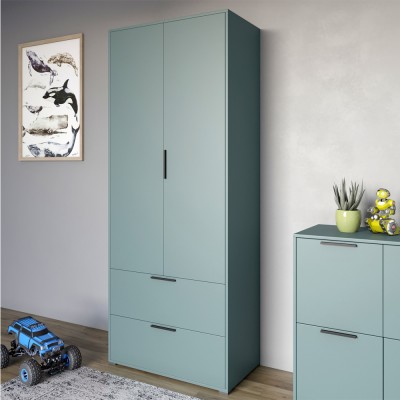 Шафа розпашна дводверна LION Краш з 2 ящиками Граніт сірий