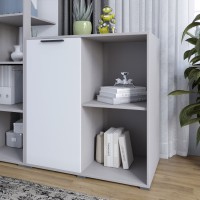 Тумба однодверна LION Краш 82x43x86 см Кашемір/Німфея Альба білий 