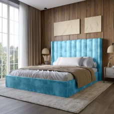 Двуспальная кровать с подъемным механизмом LION Нино 180x200 см SILK 502 Бирюзовый (LION-045034)