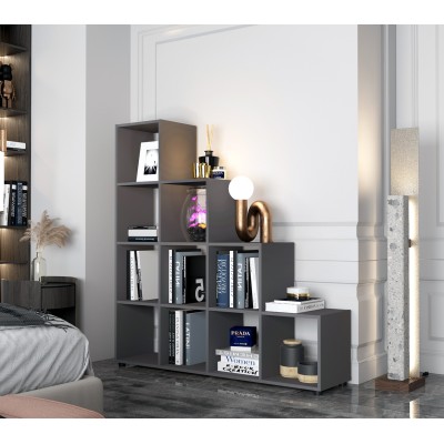 Стеллаж Doros Степ 4х4 Графит открытый 136.2х28.8х140.7 (DRS-011769) Стеллаж Doros Степ 4х4 Графит открытый 136.2х28.8х140.7 (DRS-011769)
