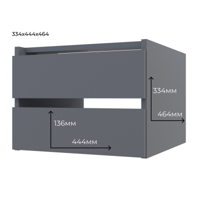 Блок ящиків для шафи-купе Doros G-Caiser Графіт 44,8х42х33,6 см 