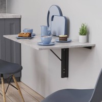 Обідній стіл-трансформер Ніка настінний Ferrum-decor 420x900x500 Чорний метал ДСП Бетон 16 мм (FRD-105170)