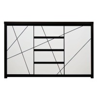 Комод у вітальню ВМК (БРВ) Каспіан МДФ KOM2D4S Венге магія/Білий сніг