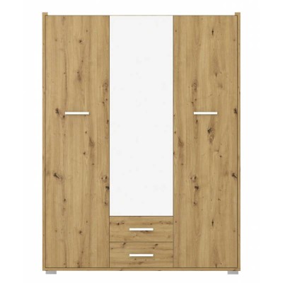 Шафа для одягу з дзеркалом Гербор Рутенія SZF3D2S Дуб артизан/Німфея альба білий
