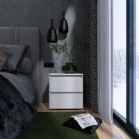 Тумба приліжкова Еверест ТЛ-1 Лайт 45х38х49 см Німфея Альба (білий) (EVR-4674)