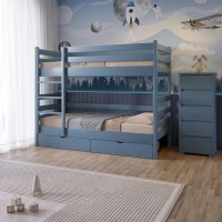 Двоярусне дитяче ліжко Mebigrand Соня Синій (S 7010 R 90B) 90х190 см з ящиками (MBG-2413)