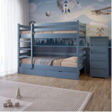 Двухъярусная детская кровать Mebigrand Соня Синий (S 7010 R 90B) 90х190 см с ящиками (MBG-2413)