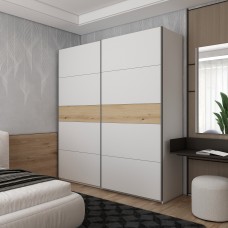 Шкаф-купе двухдверный Doros G-Caiser 220х60х240 см Белый/Дуб евок (DRS-011223)