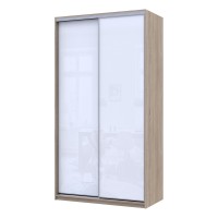 Шафа купе Сіті Лайт Слім Дуб Сонома Скло Біле 120х60х225