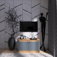 Тумба 2-х дверна закрита Еверест Нордік-980 98х38х53 см Графіт/Дуб золотий крафт