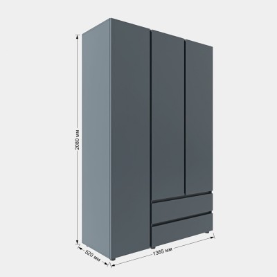 Шкаф трехдверный Эверест ШЛ-3 Лайт Графит Шкаф трехдверный Эверест ШЛ-3 Лайт Графит