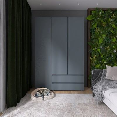 Шкаф трехдверный Эверест ШЛ-3 Лайт Графит 