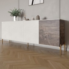 Комод на золотих металевих ніжках LION Грей 204x38x76,5 см Бетон Style/Дерево 