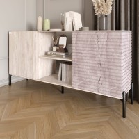 Комод відкритий на чорних металевих ніжках LION Грей Самоа димчастий / Камінь 