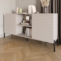 Комод відкритий на чорних металевих ніжках LION Грей Кашемір/Кашемір 